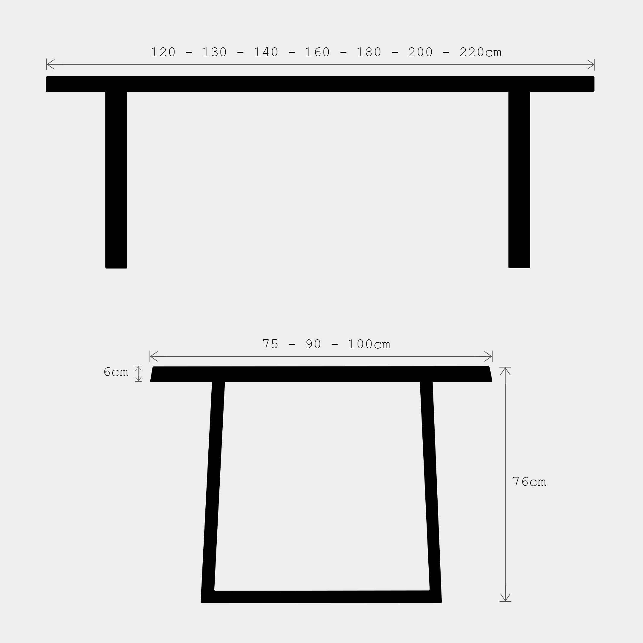 Mesa de Comedor Rústica de Roble Macizo Blanqueado con Patas de Roble en X y Canto Ondulado