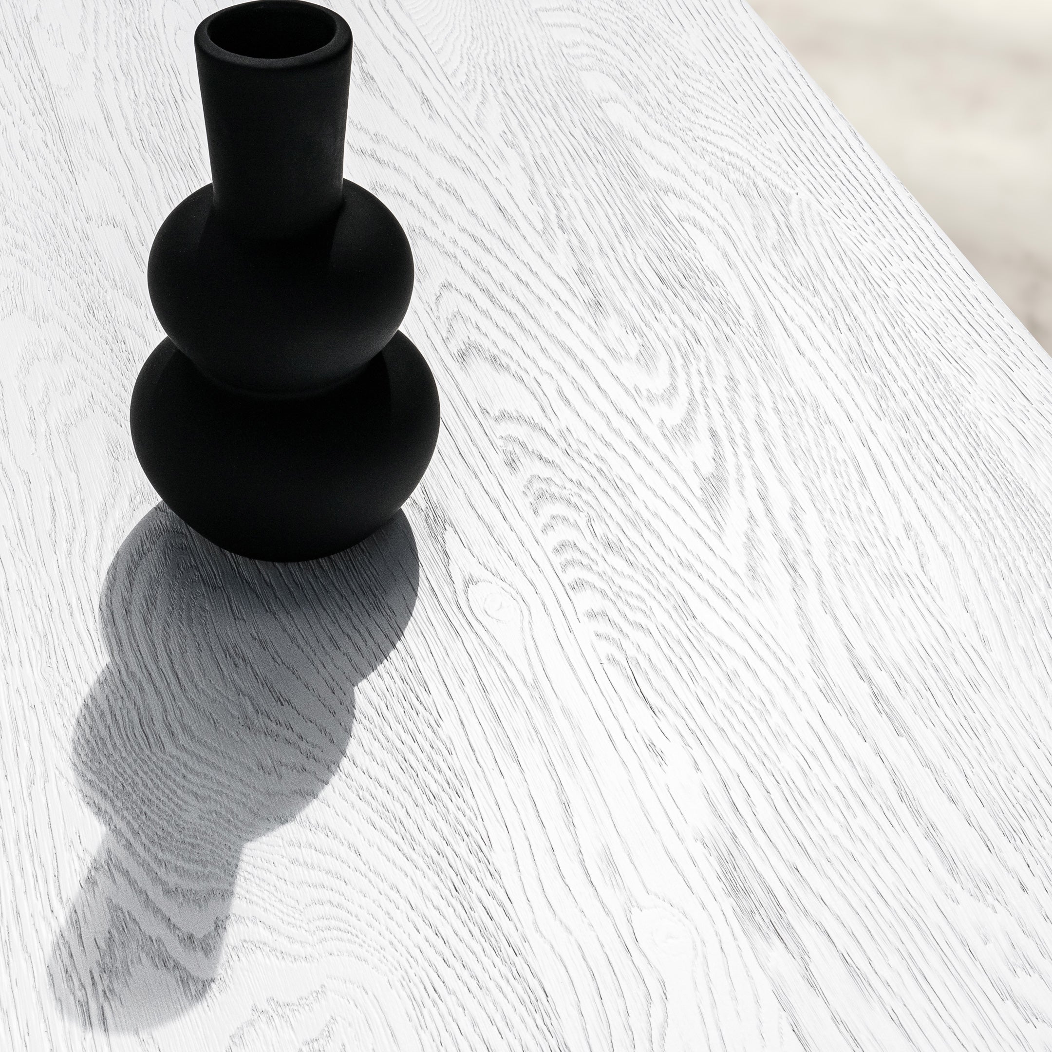 Mesa de Comedor de Madera Maciza de Roble Rectangular Blanca y Patas de madera Roble Macizo U