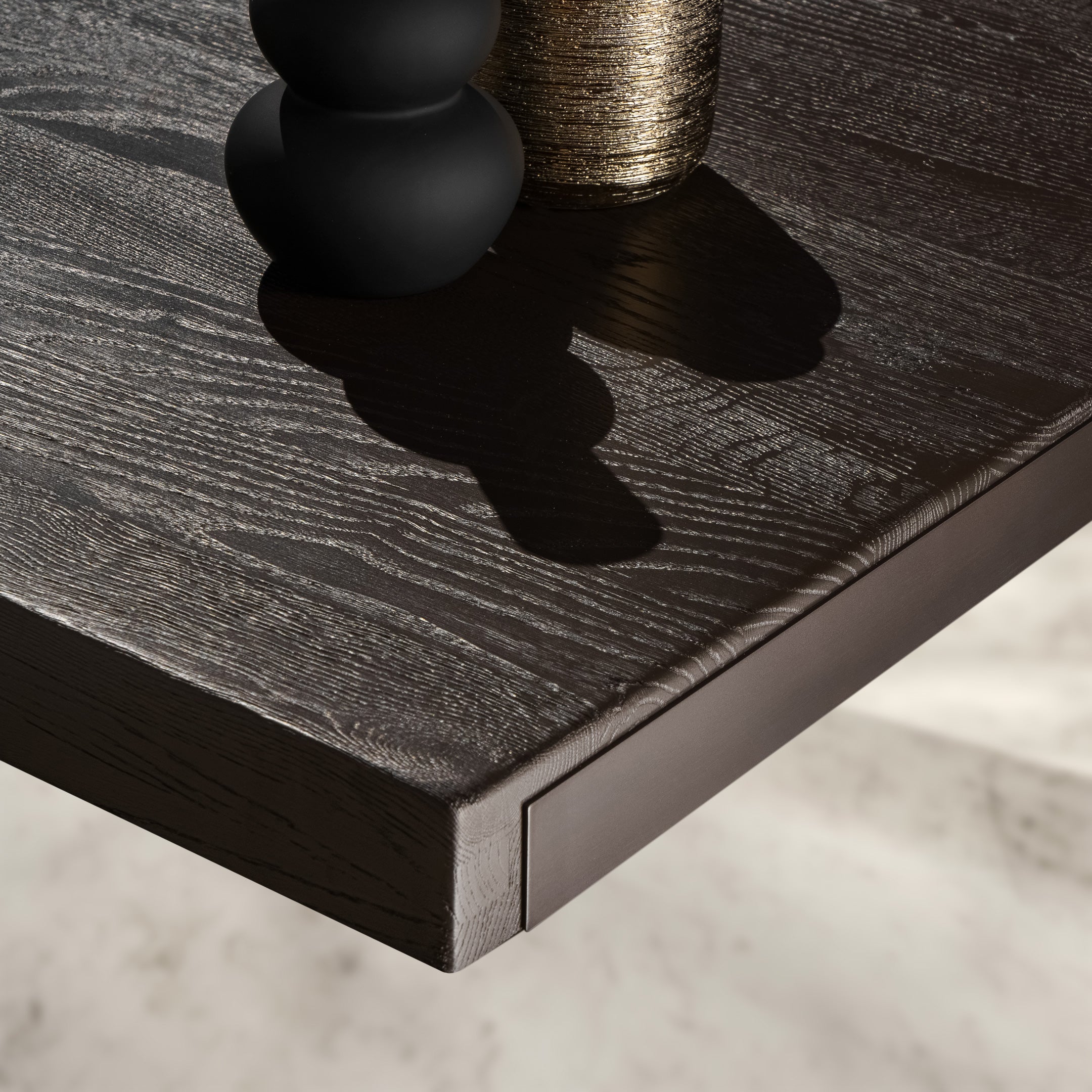 Mesa de Comedor de Madera Maciza de Roble Rectangular Chocolate-Marron y Patas de madera Roble Macizo U