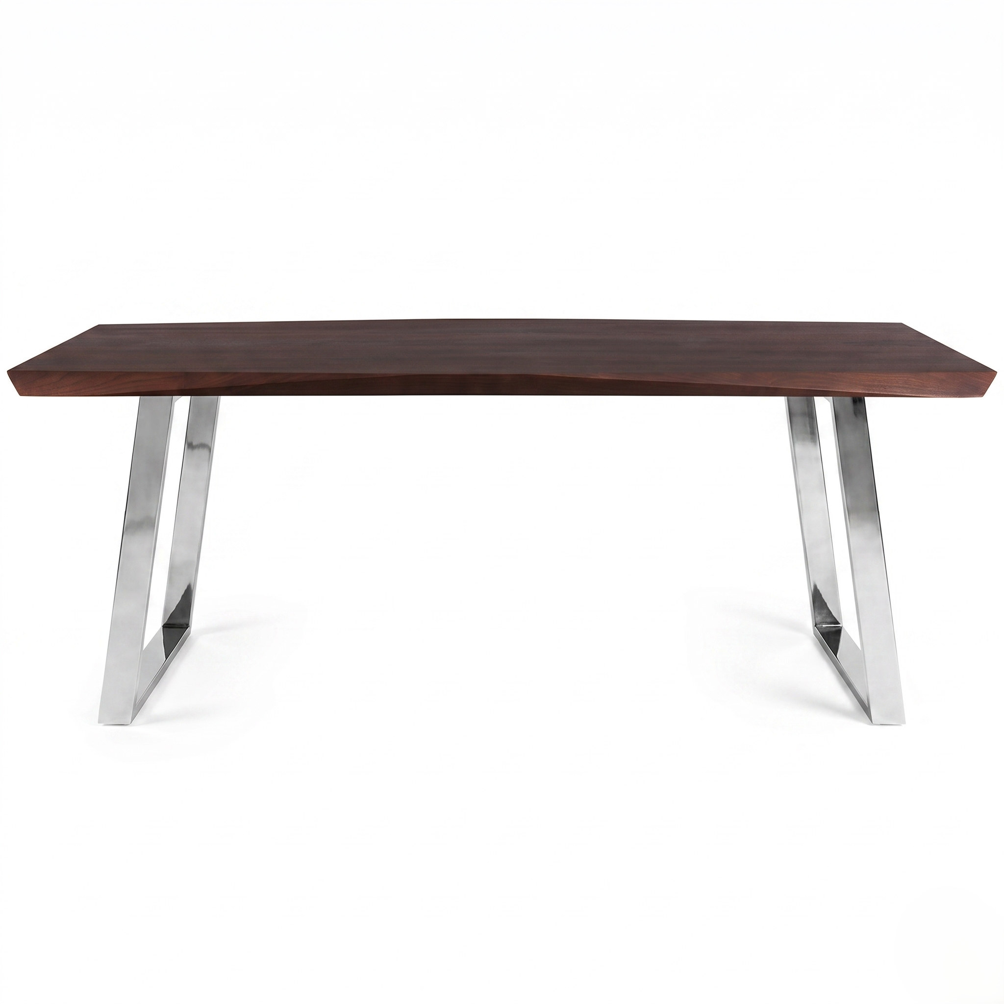 Mesa de comedor Crux de madera maciza de roble caoba y patas Inox