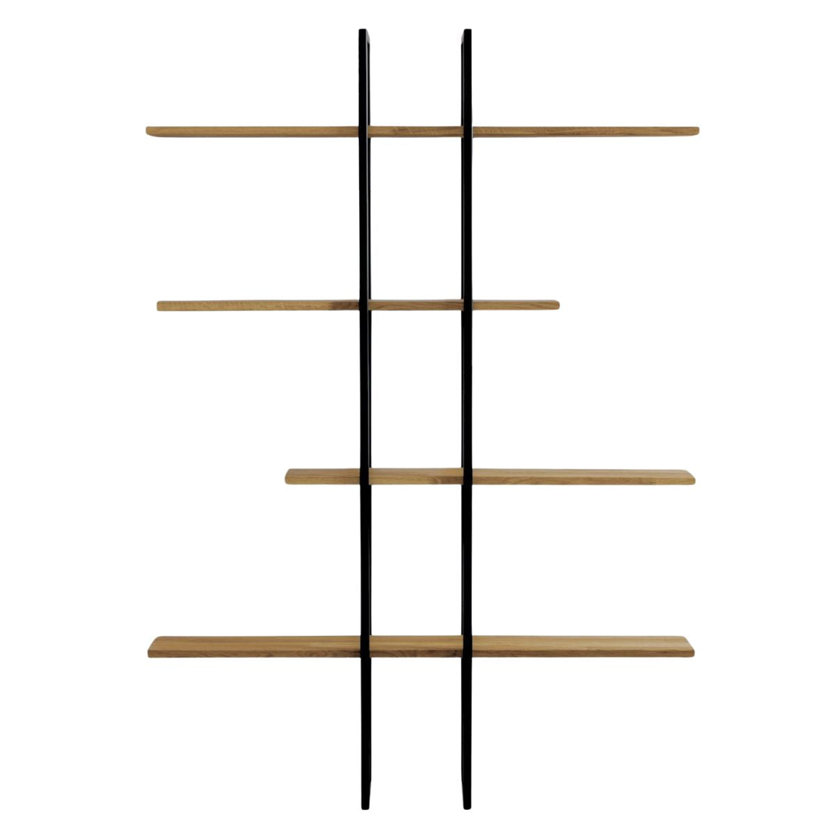 Estantería Axia de Roble Macizo Natural y Acero Negro | 170x120 cm | Diseño Industrial Moderno