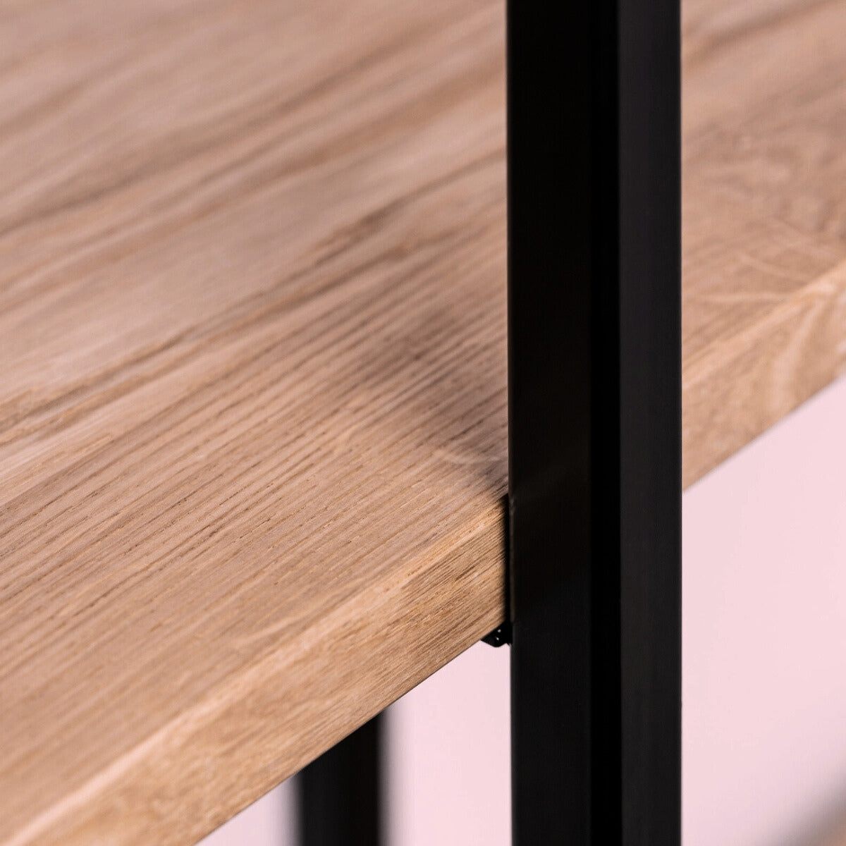 Estantería Axia de Roble Macizo Natural y Acero Negro | 170x120 cm | Diseño Industrial Moderno