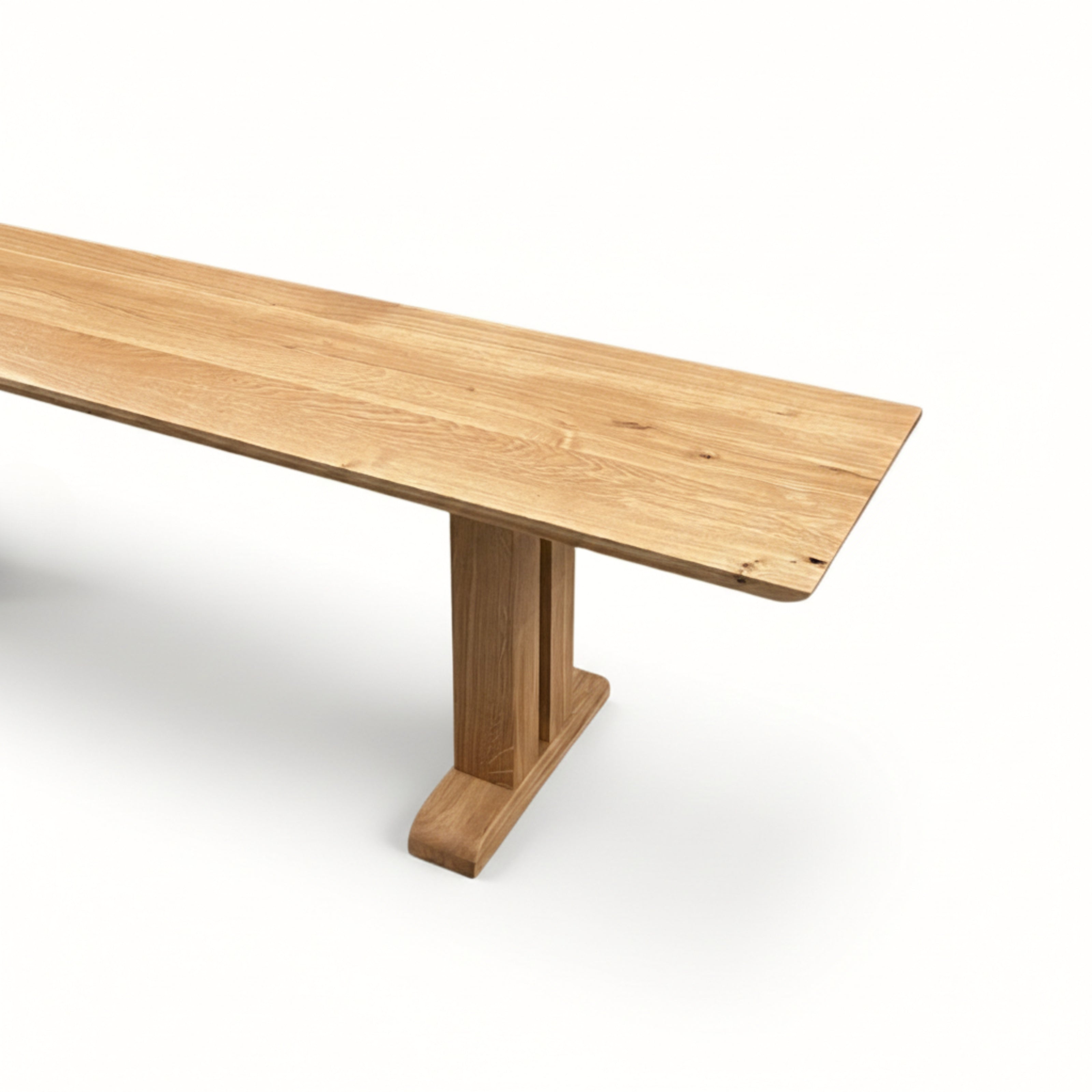 Mesa de comedor PIER de roble macizo 200x100 con banco 200x40