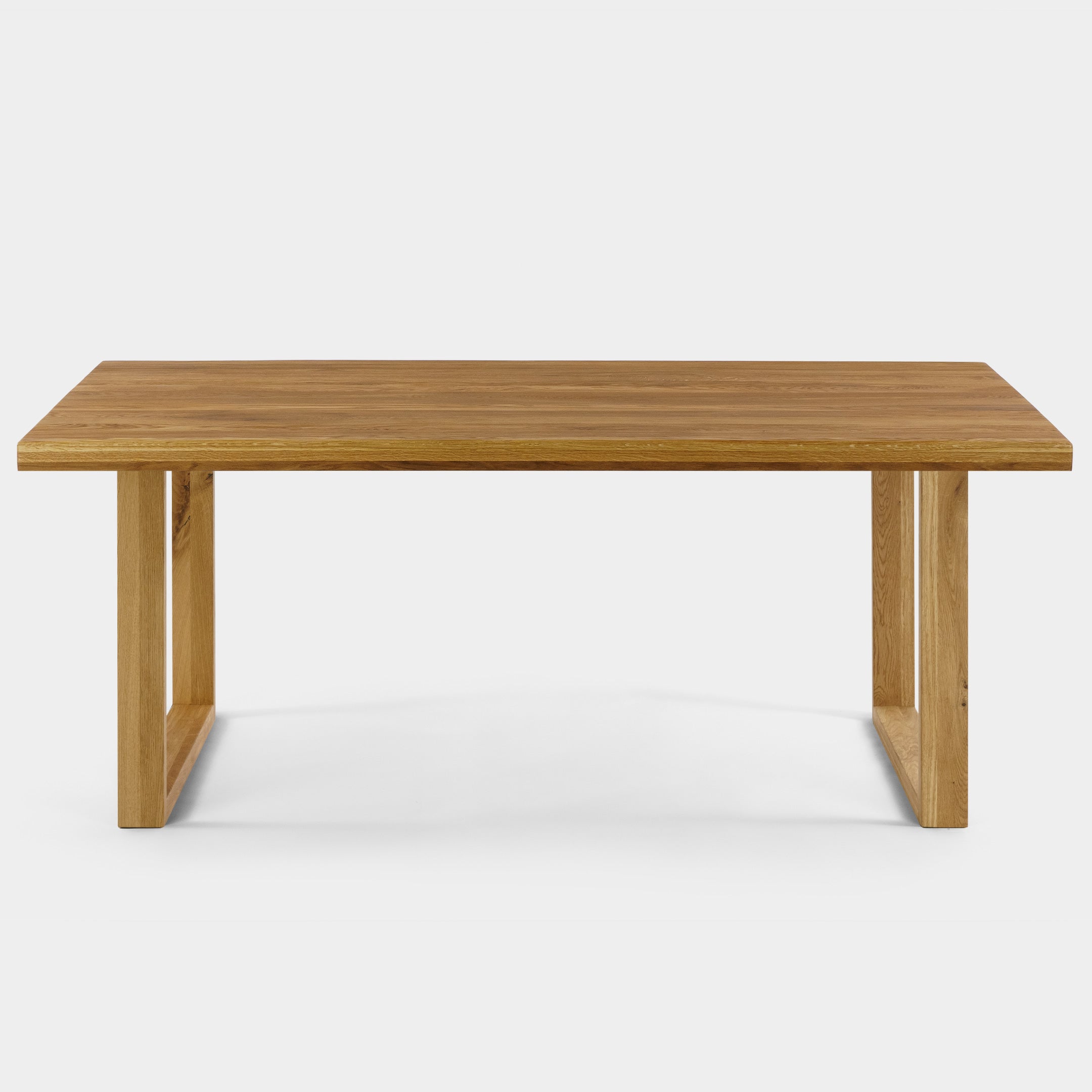 Mesa de Comedor Rustica de Madera Maciza de Roble Ambar Rectangular y Patas madera de Roble Macizo U