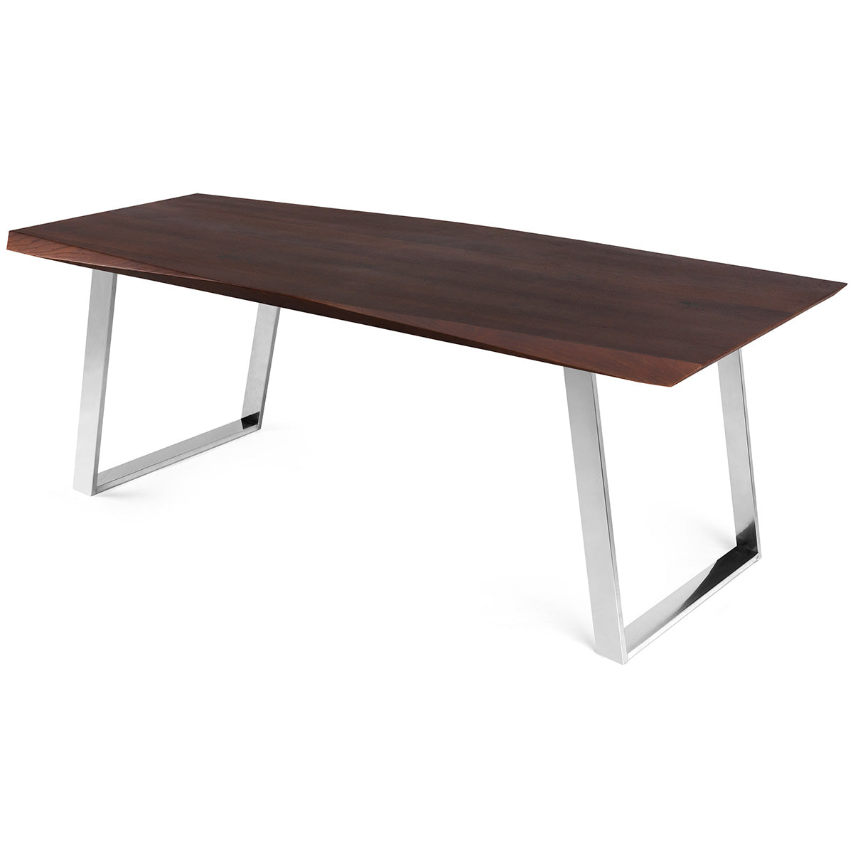 Mesa de comedor Crux de madera maciza de roble caoba y patas Inox