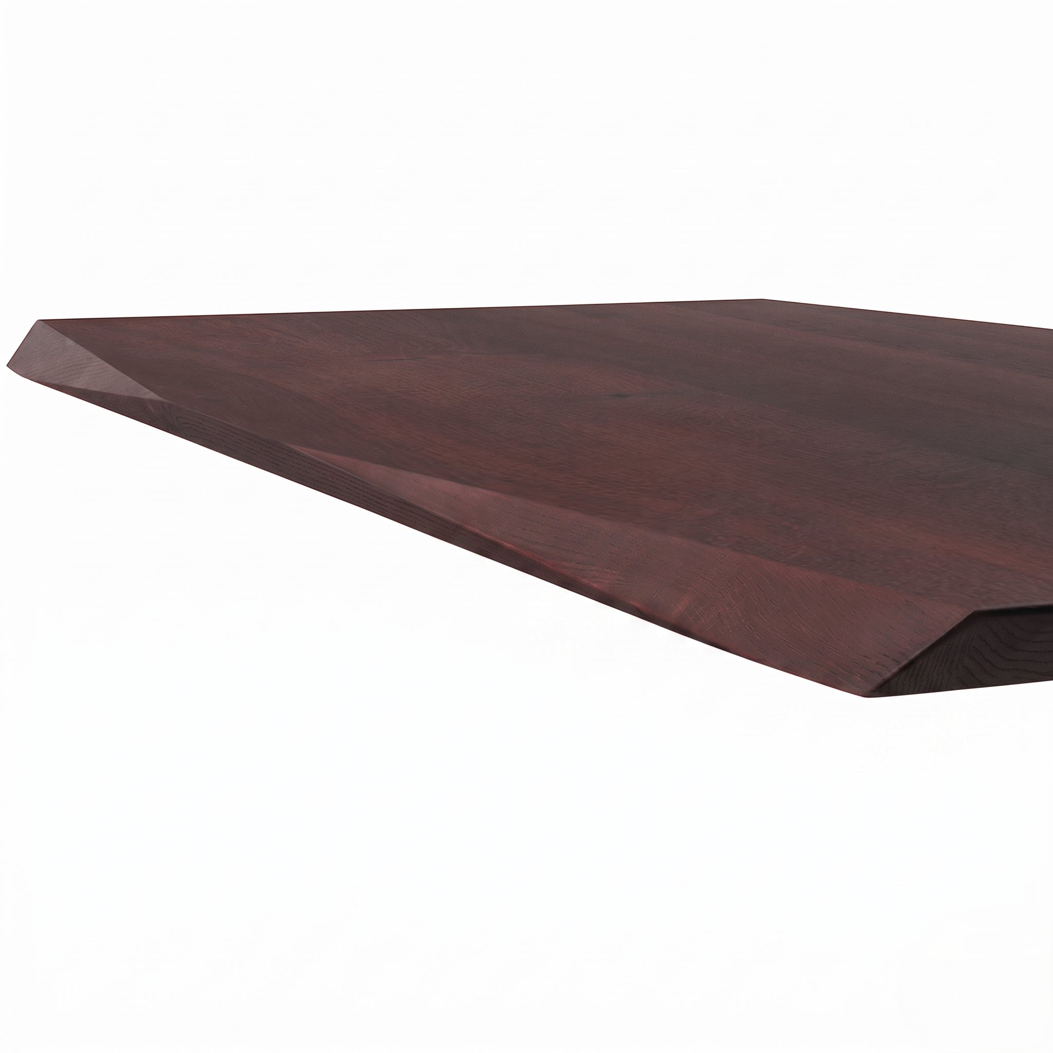 Mesa de comedor Crux de madera maciza de roble caoba y patas Inox