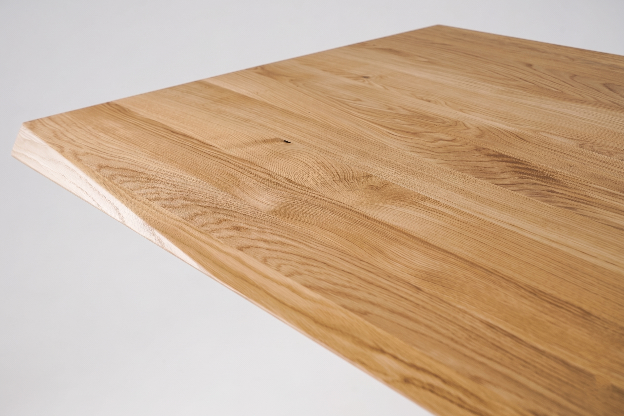 Mesa de comedor Crux de madera maciza de roble natural y patas Inox