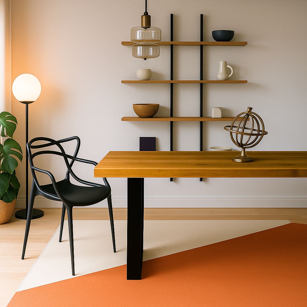 Estantería Axia de Roble Macizo Ámbar y Acero Negro | 170x120 cm | Estilo Industrial Moderno