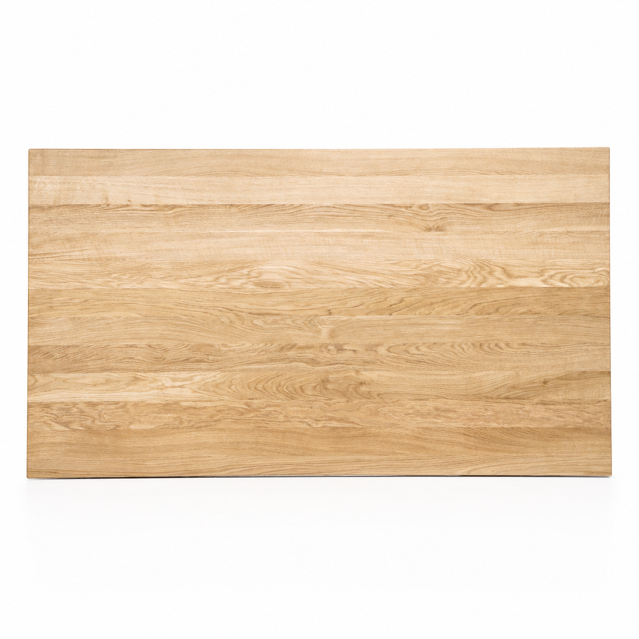 Mesa Frame Natura de madera maciza de roble y patas inclinadas de Inox